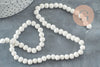 Perles lave de synthèse blanche 6mm, x1 fil de 38cm (G1289)