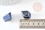 Perles pépite géométrique céramique bleu 20mm,perle porcelaine pour création bijoux DIY x10 (G9152)