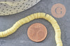 Perles polymère jaune heishi 6mm, fil de 40cm, x1 (G0769)
