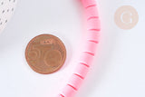 Perles tube polymère rose 6.5mm, x1 fil de 40cm (G7326)