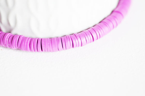 Perles polymère violet heishi 6mm,fabrication bijoux, Perles plastique, perle heishi,perle disque,le fil de 320 perles, x1 G2521