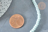 Perles porcelaine abacus vert pâle 4x3mm, fil de 38cm, x1 (G7810)