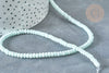 Perles porcelaine abacus vert pâle 4x3mm, fil de 38cm, x1 (G7810)