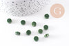 Perles porcelaine vert foncé, perle porcelaine,perle disque, céramique verte,8mm, x10 (G4730)