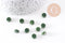 Perles porcelaine vert foncé, perle porcelaine,perle disque, céramique verte,8mm, x10 (G4730)