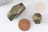 Perles pyrite géométrique, perles pyrite naturelle, grosse pyrite, x2 (G0404)