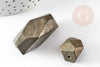 Perles pyrite géométrique, perles pyrite naturelle, grosse pyrite, x2 (G0404)