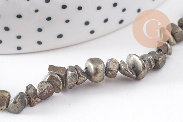 Perles pyrite nugget naturelles 5-8mm x1 (G2054)