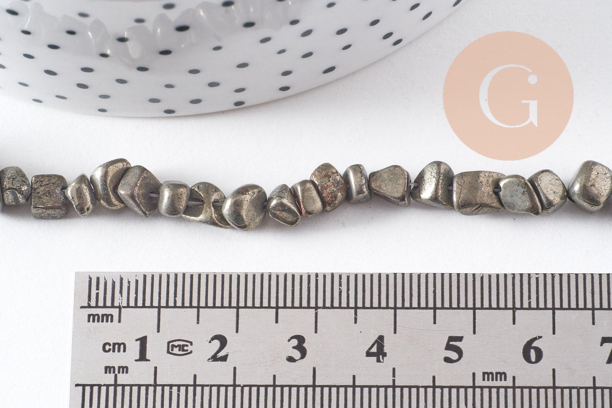 Perles pyrite nugget naturelles 5-8mm x1 (G2054)