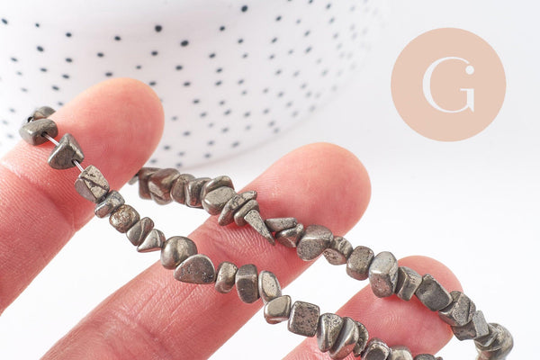 Perles pyrite nugget naturelles 5-8mm x1 (G2054)