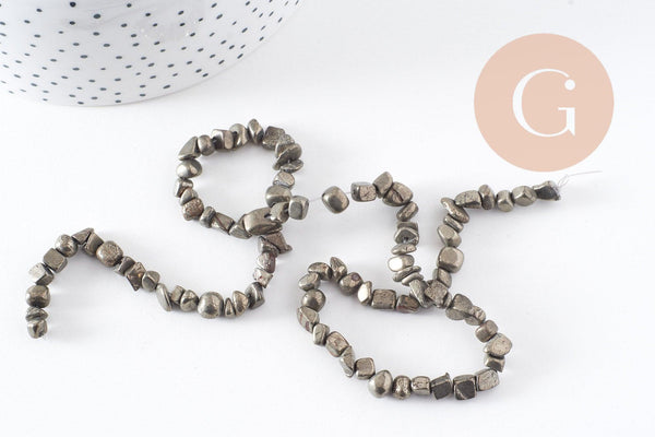 Perles pyrite nugget naturelles 5-8mm x1 (G2054)