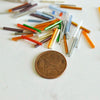 Perles rocaille Tube multicolore 15x2mm, ,perle verre mullicolore métallisé,perle long tube, x 10gr G0663