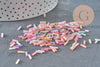 Cuentas Rocalla Tubo pastel multicolor 6x2mm, x 10gr (G1651)