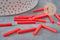 Tube seed beads, red seed beads, red glass, long tube, red tube bead, 28mm, x 10gr G4390