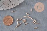 Cuentas de rocalla en tubo rosa champán metalizado 6-8mm x 1.6mm, x10gr (G2459)