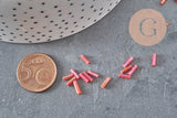 Iridescent red tube seed beads, tube bead, red seed beads, iridescent red beads, 6mm x 2mm, x 5gr G0666