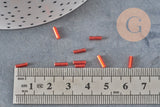 Tube seed beads, metallic red, red seed beads, red metallic beads, glass beads 6mmx2mm, x 5gr G5381