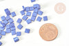 Perles rocaille carré verre rectangle bleu nuit, perle carré création bracelet, perle tila,4.5mm,2 trous, x50 (4.8GR) (G7756)