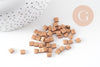 Perles rocaille carrées verre carré Tila bronze 5mm/2 trous, x50 (G5483)