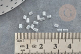 Perles rocaille tube facettée transparentes 2.2mm,fournitures pour bijoux, perles rocaille, x 10gr G5386