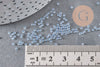 Perles rocailles miyuki bleu ciel 15/0, 1.5mm, Perle rocaille japonaise Sky Blue Lined Crystal, x1 sachet 10g (G3950)