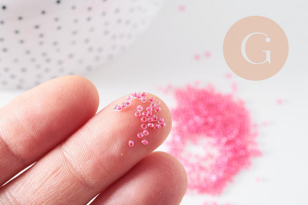 Perles rocailles miyuki rose, Perle rocaille japonaise Fuchsia Lined Crystal ,perle rocaille perlage,15/0, 1.5mm, Sachet 10g (G3956)