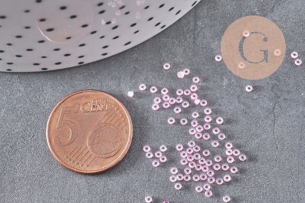 Perles rocailles miyuki rose, Perle rocaille japonaise Pink Lined Crystal ,perle rocaille perlage,15/0, 1.5mm, Sachet 10g (G3953)