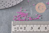 Perles rocailles miyuki rose transparent, Perle rocaille japonaise Carnation Pink Lined Crystal, rocaille perlage,15/0, 1.5mm, les 10g (G5399)
