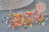 Cuentas rocalla tubulares de vidrio multicolor metalizado 4mm, x10gr (G7889)