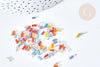 Perles rocailles tube verre multicolore métallisé 4mm,perle perlage tissage création bijoux, x 10gr G7889