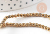 Perles ronde facettée hématite synthétique dorée 3mm, fil de 40cm x1 (G3683)
