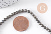 Perles ronde pyrite naturelle 4mm,fabrication bijoux, pyrite naturelle grade A, fil de 39cm, x1 (G1539)