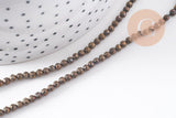 Perles ronde pyrite naturelle facettée 3mm,x 1 fil de 39cm (G3824)