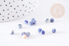 Perles ronde sodalite bleu marbré naturelle 4mm, x50 (6gr) (G9080)