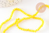 Perles rondelle verre jaune facette 3mm, x1 fil de 29cm (G2669)