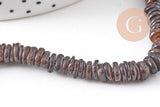 Perles rondelles coquillage blanc ou noir ou marron naturel 4,9-6mm ,rondelle coquillage blanc noir marron coquillage, le fil de 41cm x1 (G8050)