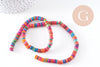 Perles rondelles coquillage naturel multicolore heishi 5-7mm,perle rondelle coquillage multicolore, création bijoux, fil de 200 perles, x1 (G5851)