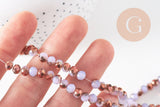 Perles rondelles cristal blanc et doré 6x5mm, fil de 38cm x1 (G10754)