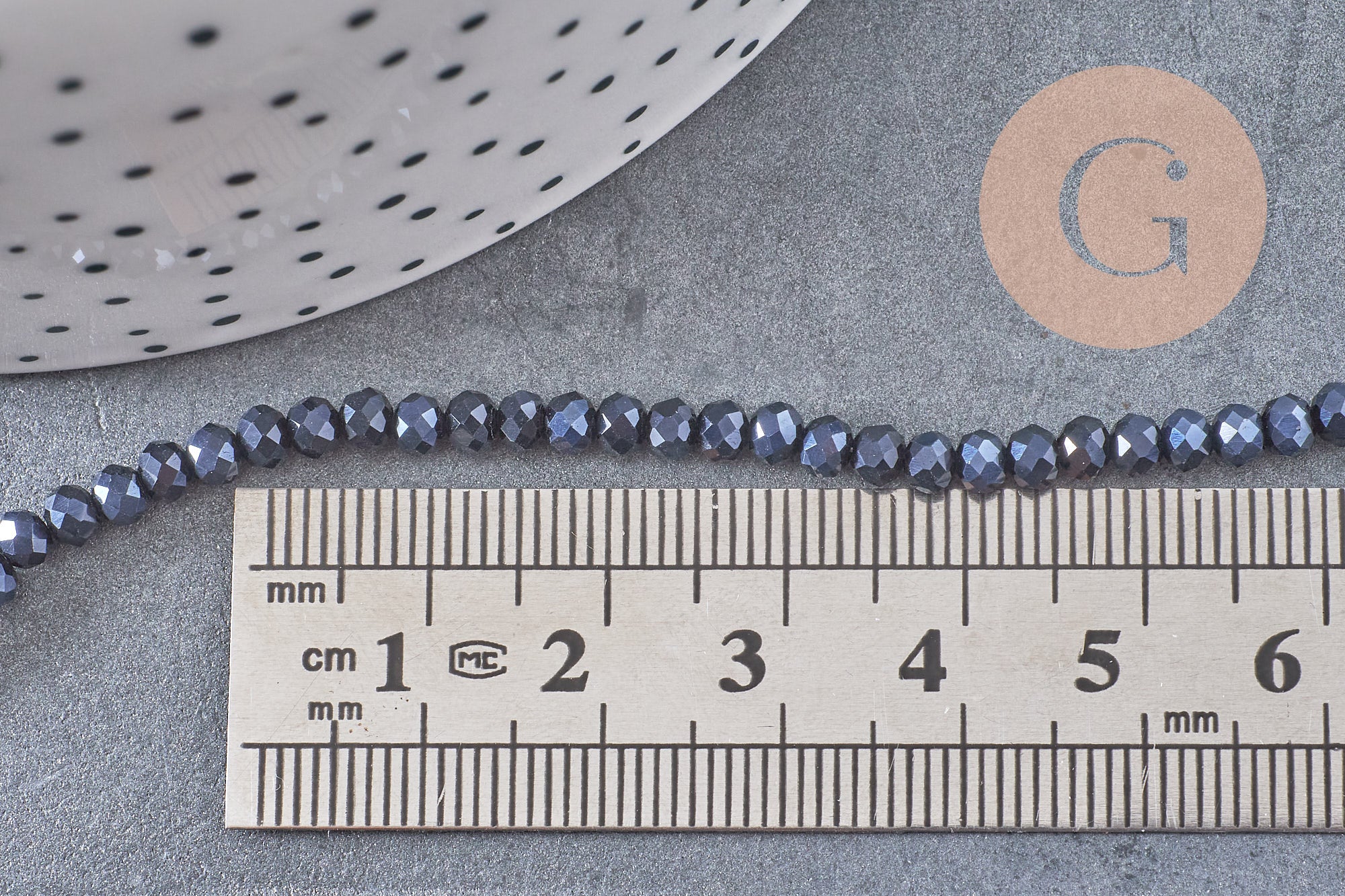 Perles rondelles cristal irisé 3mm, fil de 42cm, x1 (G0149)