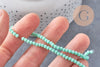 Perles rondelles cristal vert clair facette 3.5-3.8mm, fil de 32cm, x1 (G10598)