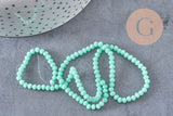 Perles rondelles cristal vert clair facette 3.5-3.8mm, fil de 32cm, x1 (G10598)