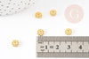 Perles rondelles fleurs zamac doré 6.5mm, x50 (G4978)