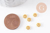 Perles rondelles intercalaires fleurs zamac doré 5mm, x50 (G10093)