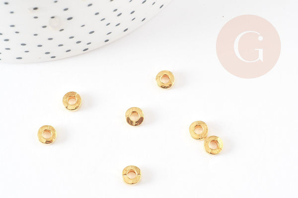 Perles rondelles intercalaires zamac doré 6mm, x50 (G1343)