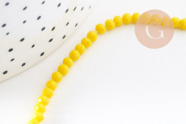 Perles rondelles verre transparente facettées 3.5x2.5mm, x1 fil de 32cm (G8262)