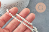 Perles rondes coquillage naturel blanche nacrées 4mm, x1 fil de 40cm (G10132)