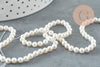 Perles rondes coquillage naturel blanche nacrées 4mm, x1 fil de 40cm (G9033)