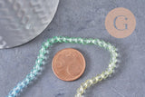 Perles rondes cristal à facette multicolore 4.5mm, x1 fil de 32cm (G10282)