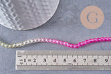 Perles rondes cristal à facette multicolore 4.5mm, x1 fil de 32cm (G10282)