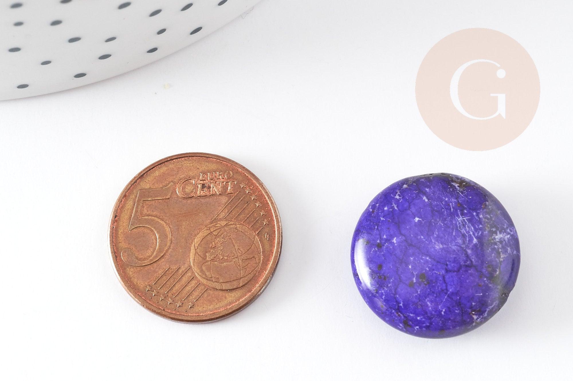 Perles rondes en howlite Violet, perles howlite, howlite naturelle, 20mm, x5 (G1601)